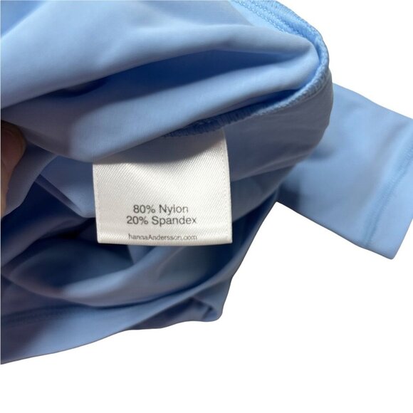 Hanna Andersson Heart Rash Guard Swim Top Girls Light Blue Long Sleeve Size 5 - Picture 5 of 7